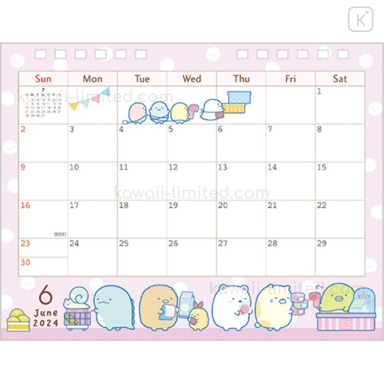 Japan SanX Calendar Sumikko Gurashi Dragon 2024 Kawaii Limited