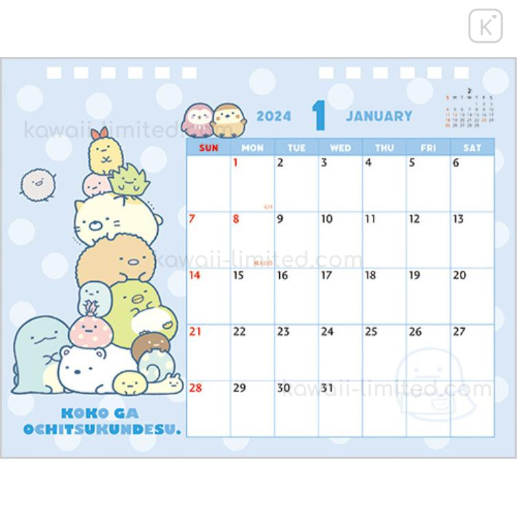 Japan SanX Calendar Sumikko Gurashi Music 2024 Kawaii Limited