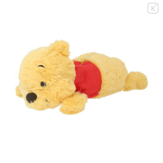 Japan Disney Fluffy Plush Pen Case - Pooh / Smile - 1