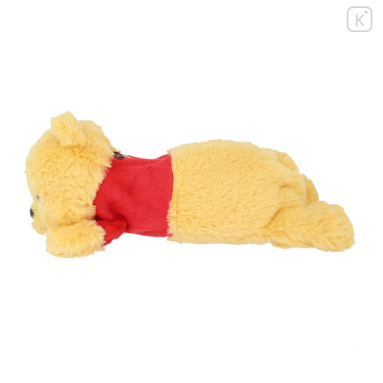 Japan Disney Fluffy Plush Pen Case - Pooh / Smile - 2