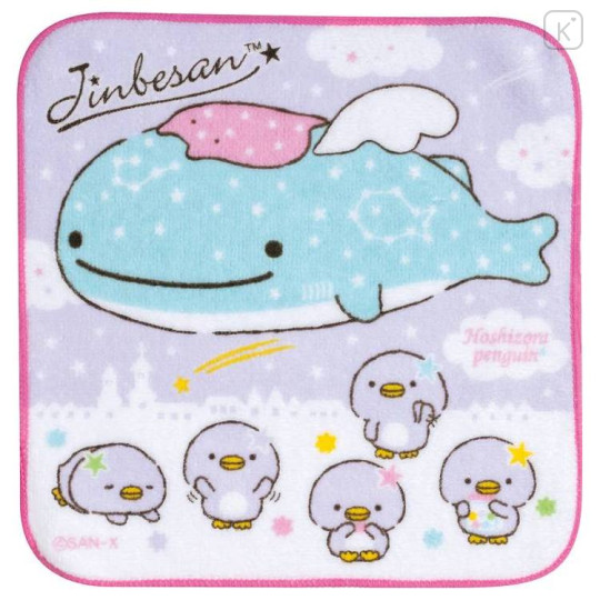 Japan San-X Petit Towel - Jinbesan : Starry Sky Penguin - 1