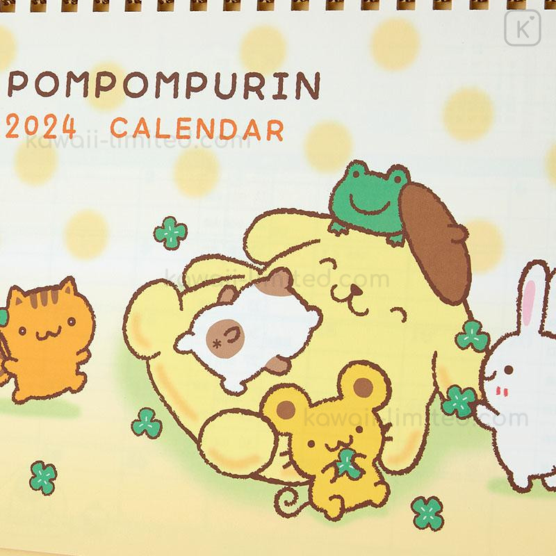 Japan Sanrio Original Ring Calendar Pompompurin 2024 Kawaii Limited