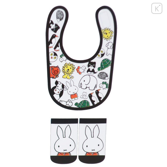 Japan Miffy Bib & Socks Set - White & Black - 2