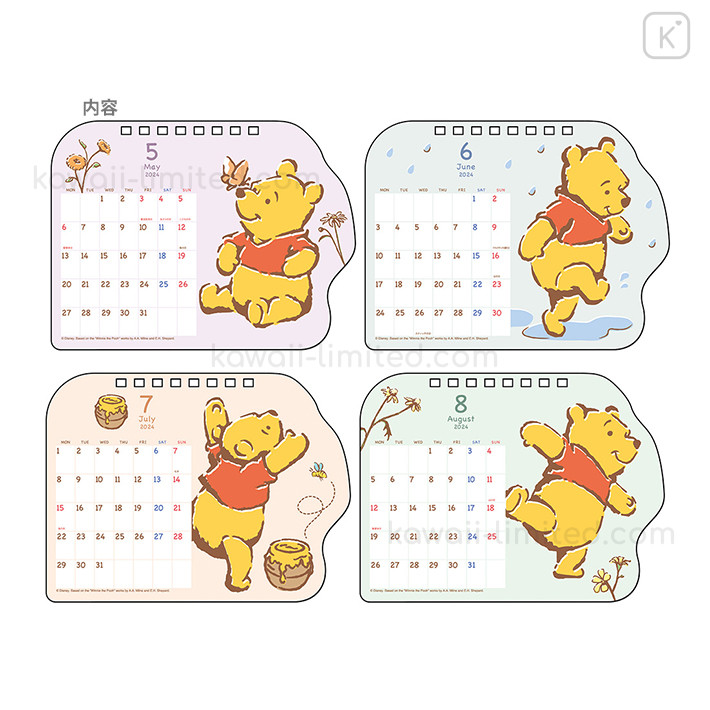 Japan Disney Ring Calendar Winnie The Pooh 2024 Kawaii Limited