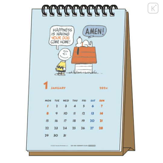 Japan Peanuts Ring Calendar - Snoopy 2024 / Friends Blue - 1