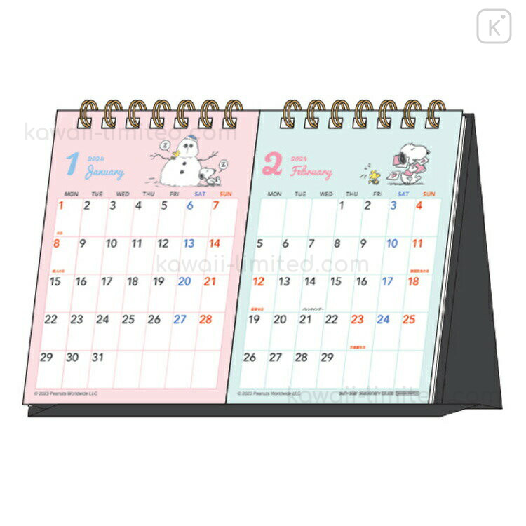 Japan Peanuts Ring Calendar Snoopy 2024 / Small Kawaii Limited