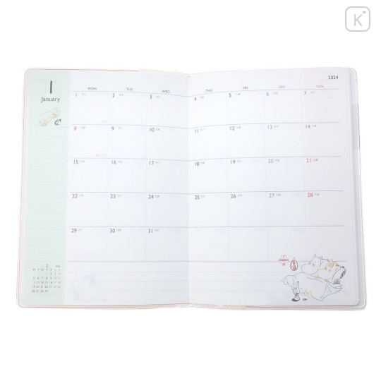 Japan Moomin B6 Schedule Book - 2024 : Little My Red & White - 3