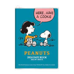 Japan Peanuts A6 Monthly Schedule Book - 2024 / Snoopy Lucy Green