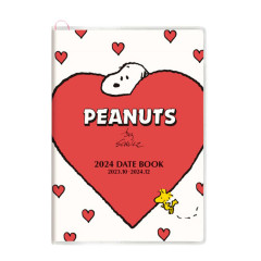 Japan Peanuts A6 Monthly Schedule Book - 2024 / Snoopy Woodstock Love