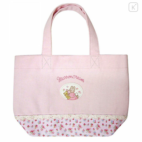 Japan Sanrio Mini Tote Bag - Marron Cream / Pink - 1
