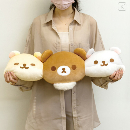 Japan San-X Super Mochi Mochi Triple Cushion - Chairoikoguma / Dandelions and Twin Hamsters - 2