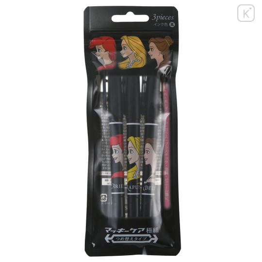 Japan Disney Store Extra Fine Permanent Marker 3pcs Set - Belle, Ariel, Rapunzel - 1