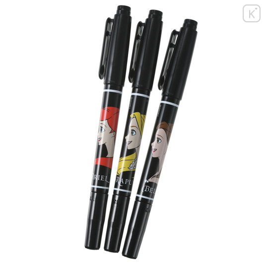 Japan Disney Store Extra Fine Permanent Marker 3pcs Set - Belle, Ariel, Rapunzel - 2