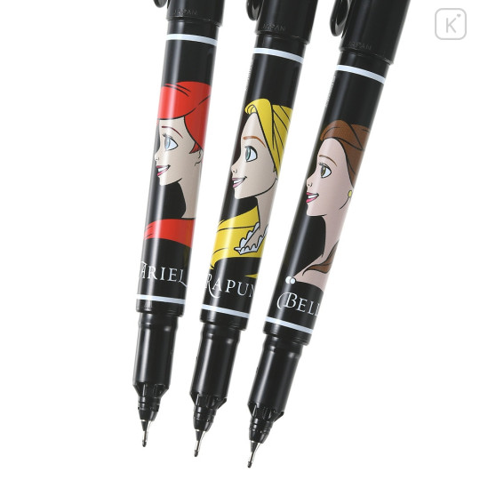 Japan Disney Store Extra Fine Permanent Marker 3pcs Set - Belle, Ariel, Rapunzel - 3