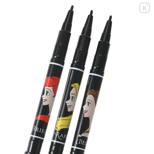 Japan Disney Store Extra Fine Permanent Marker 3pcs Set - Belle, Ariel, Rapunzel - 4