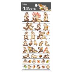 Japan Disney 4 Size Sticker - Chip & Dale / Play Time