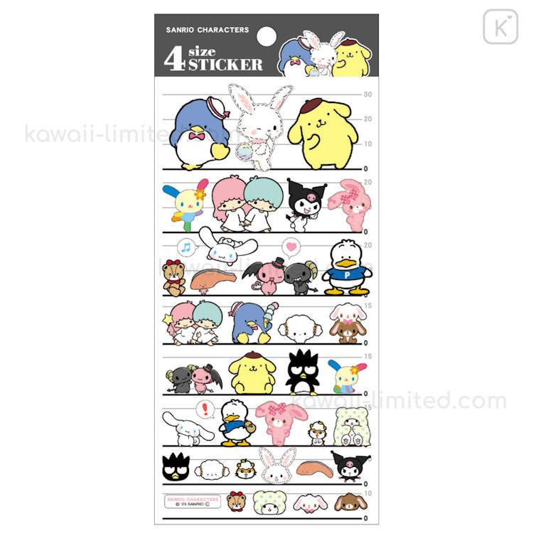 Japan Sanrio 4 Size Sticker - Characters / Rare B