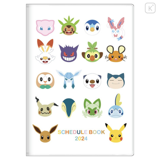 Japan Pokemon A6 Monthly Schedule Book - 2024 : White - 1