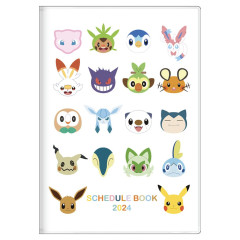 Japan Pokemon A6 Monthly Schedule Book - 2024 / White