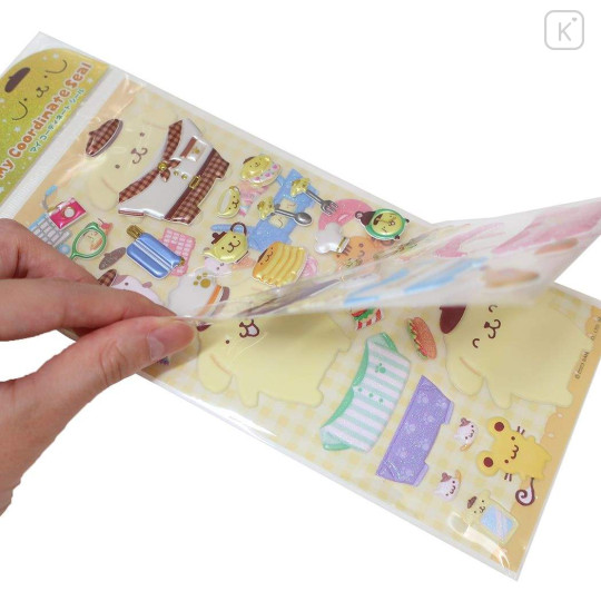 Japan Sanrio Playing Sticker - Pompompurin / Dress Up - 2