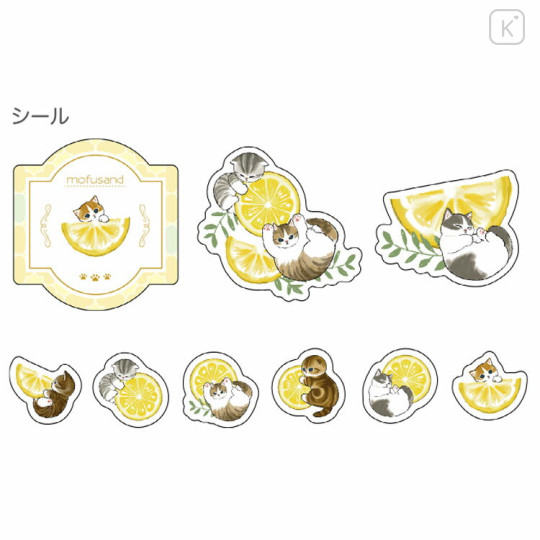 Japan Mofusand Sticker Set - Fruit Cat / Lemon - 2