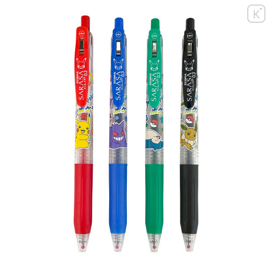 Japan Pokemon Sarasa Clip Gel Pen 4pcs Set - Colorful Art - 2