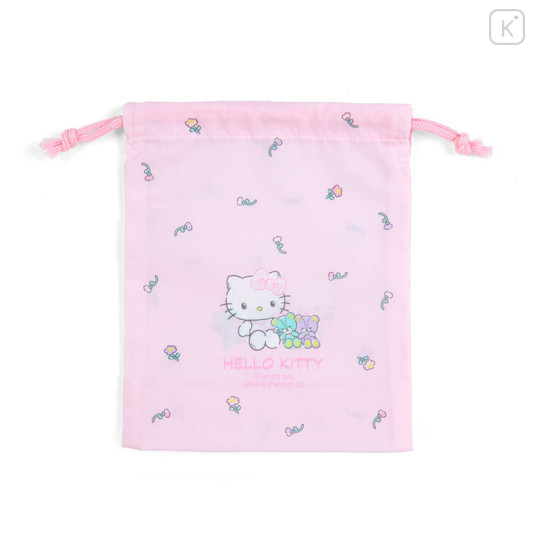 Japan Sanrio Original Gusseted Drawstring Bag (S) - Hello Kitty - 2