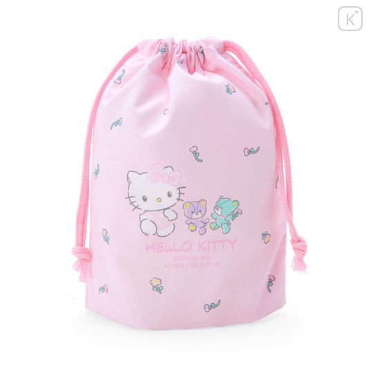 Japan Sanrio Original Gusseted Drawstring Bag (S) - Hello Kitty - 3