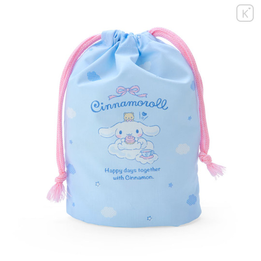 Japan Sanrio Original Gusseted Drawstring Bag (S) - Cinnamoroll - 3