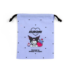 Japan Sanrio Original Gusseted Drawstring Bag (S) - Kuromi