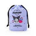 Japan Sanrio Original Gusseted Drawstring Bag (S) - Kuromi - 3