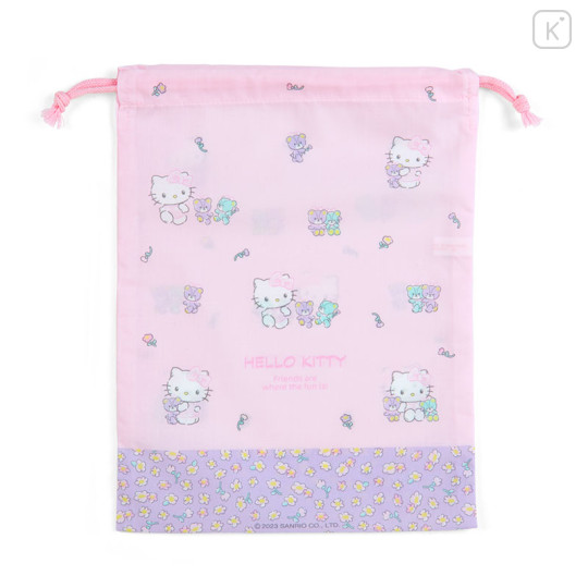 Japan Sanrio Original Drawstring Bag (M) - Hello Kitty - 2