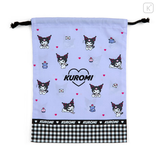 Japan Sanrio Original Drawstring Bag (M) - Kuromi - 1
