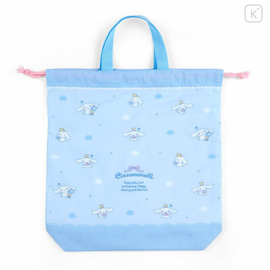 Japan Sanrio Original Drawstring Bag with Handle - Cinnamoroll - 1