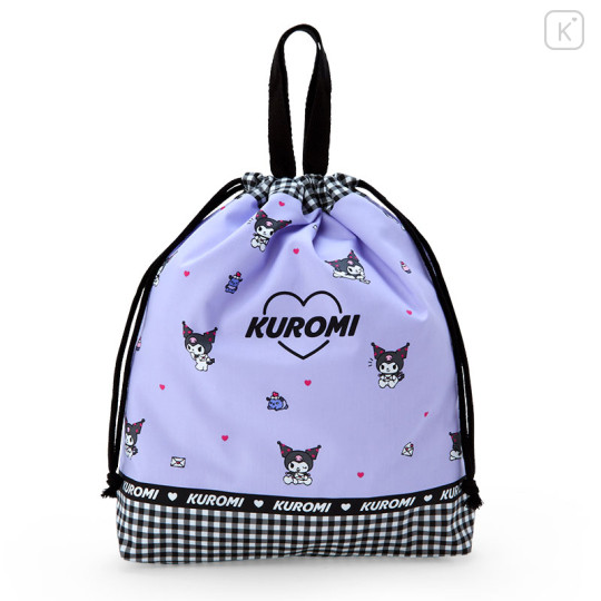Japan Sanrio Original Drawstring Bag with Handle - Kuromi - 3