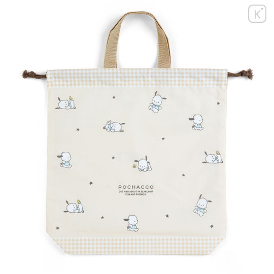 Japan Sanrio Original Drawstring Bag with Handle - Pochacco - 1