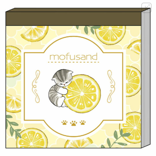 Japan Mofusand Memo Pad - Fruit Cat / Lemon - 1