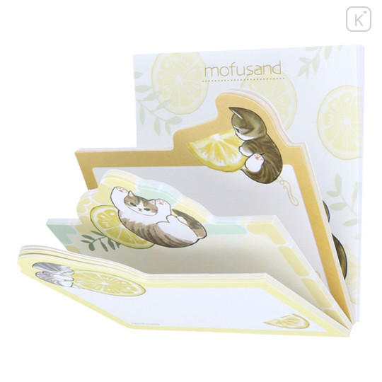 Japan Mofusand Tack Memo Pad - Fruit Cat / Lemon - 3