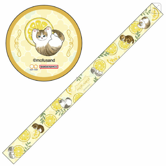 Japan Mofusand Washi Masking Tape - Fruit Cat / Lemon - 1