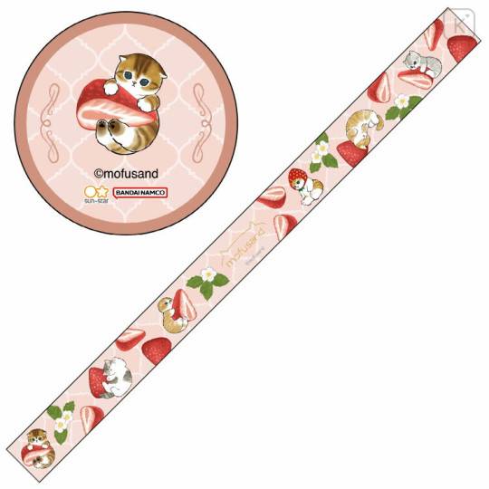 Japan Mofusand Washi Masking Tape - Fruit Cat / Strawberry - 1