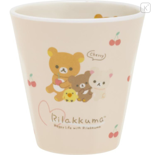 Japan San-X Melamine Tumbler - Rilakkuma / Cherry Pink - 1