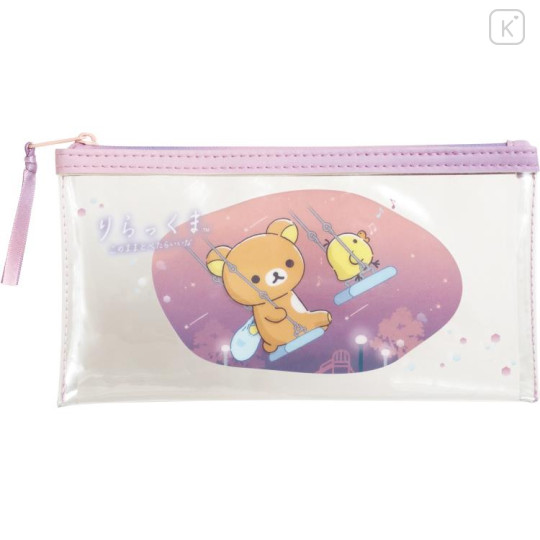 Japan San-X Clear Flat Pouch - Rilakkuma / Drowsy with You - 1