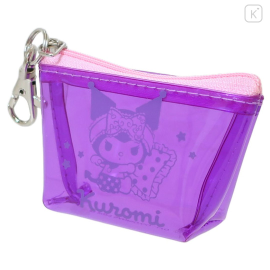 Japan Sanrio Clear Triangular Mini Pouch - Kuromi / Little Angel - 1