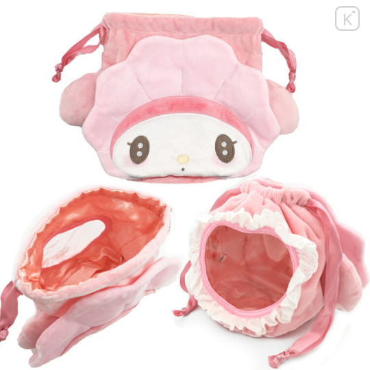 Japan Sanrio Die-cut Drawstring Pouch - My Melody / Cupid Baby - 2
