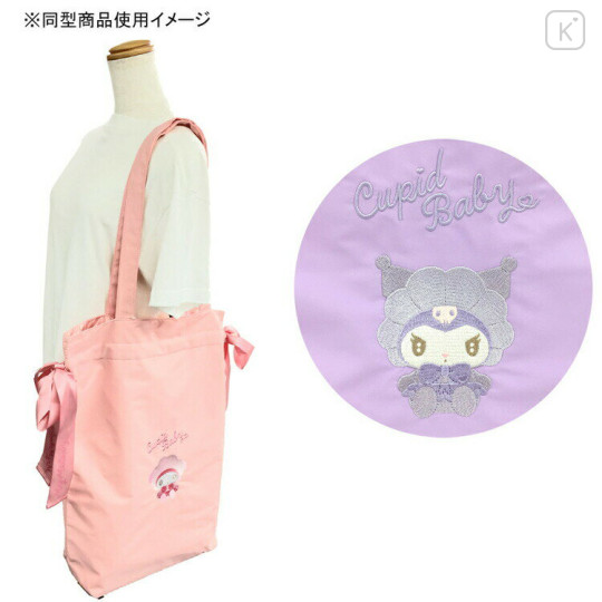 Japan Sanrio Tote Bag - Kuromi / Cupid Baby - 3