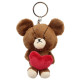 Japan The Bears School Keychain Fluffy Mascot - Jackie / Heart