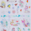 Japan Disney Store Sticker Collection - Ariel, Flounder, Sebastian / Clear Metallic Line - 2
