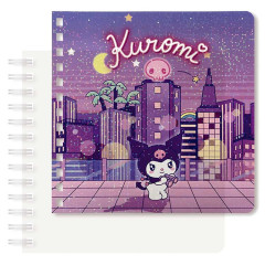 Japan Sanrio Square Ring Notebook - Kuromi / City Pop