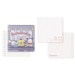 Japan Sanrio Square Ring Notebook - Cinnamoroll & Pompompurin & Pochacco / City Pop