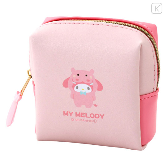 Japan Sanrio Square Mini Pouch - My Melody / Animal Headgear - 1